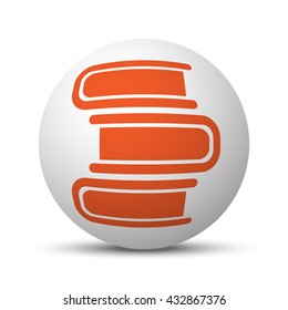 Orange Books icon on white ball