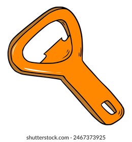 orange bottle cap opener illustration isolated vector