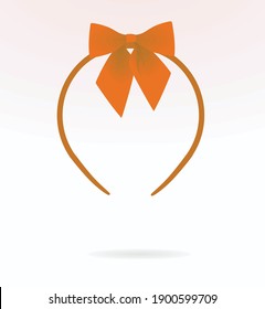 Orange bow headband. vector illustration