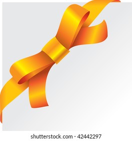Orange bow. Ribbon. Vector illustration