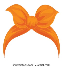 Orange bow tie with big wings and a round center