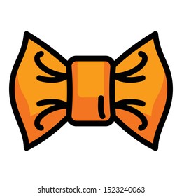 Orange bow tie icon. Outline orange bow tie vector icon for web design isolated on white background