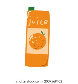 Una caja de zumo de naranja. Elemento aislado sobre un fondo blanco.