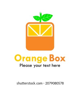 Orange box logo template illustration