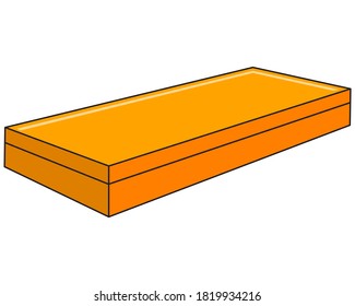 ilustración vectorial de caja naranja, aislado en fondo blanco para la educación, vista superior