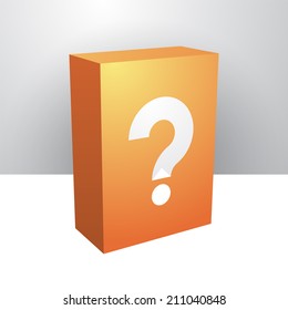 orange box with a white question mark