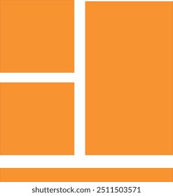 The orange boxes are arranged like a door or window pattern for the background