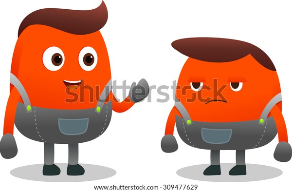 Orange Boys Cartoon Character Stock Vector Royalty Free 309477629