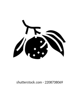 orange branch leaf glyph icon vector. orange branch leaf sign. isolated symbol illustration