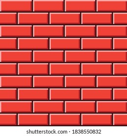 Orange brick pattern pixel art. Vector picture.