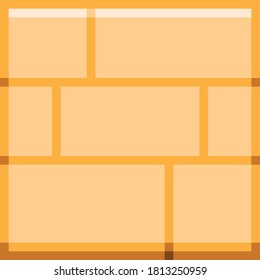 Pintura de píxel de textura de ladrillo naranja. Imagen vectorial.