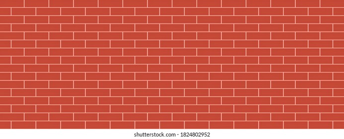 Orange brick wall background with line texture wallpaper colorful pattern seamless graphic design vector illustration