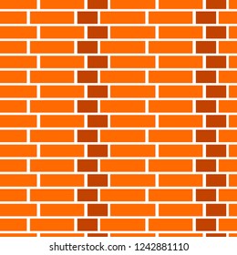 Orange brick wall background. Seamless vector pattern. Brickwork & masonry texture. Monk bond