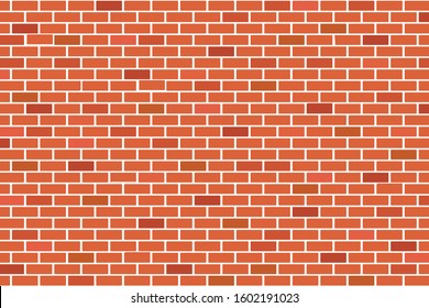 Orange brick wall vector. Vector Brick Wall Orange Background For Construction Building.