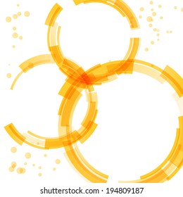 Orange bright circle design elements. Vector illustration