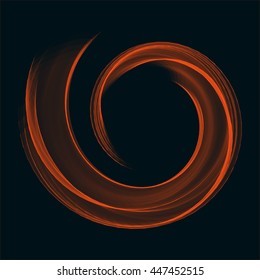 Orange bright flame helix ring abstract vector illustration. eps10.