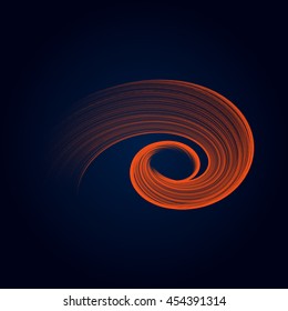 Orange bright flame helix ring abstract vector illustration. eps10