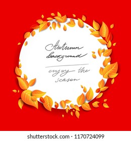 Orange Bright leaves background