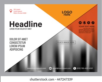 Orange Brochure layout magazine flyer modern design template. Annual Report Leaflet cover Presentation background. Vector illustration in A4 size