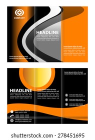 Orange brochure tri fold template
