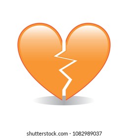 Orange Broken Heart Emoji Vector