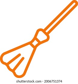 Orange broom, illustration, vector on a white background.