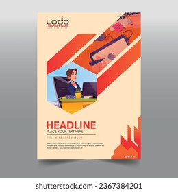 Orange Broucher Design. Template vector design for Brochure, AnnualReport, Magazine, Poster, Corporate Presentation, Portfolio, Flyer, infographic, layout modern with color size A4