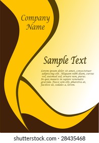 An orange and brown abstract business card vector background illustration with room for text