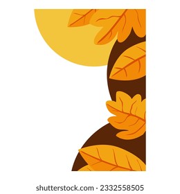 orange and brown autumn leaves frame border for posters and invitations