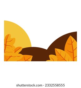 orange and brown autumn leaves frame border