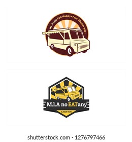orange brown black circle hexagon food seller car badge modern  logo design template suitable for  delivery food 
