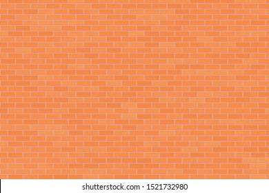 Orange brown brick wall abstract background. Texture of bricks. Vector illustration. Template design for web banners