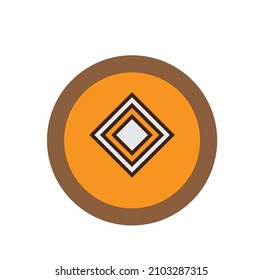 Moneda naranja y marrón con signo de criptodivisa dai - Ilustración, vector, icono 