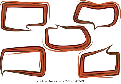 Burbujas de discurso de arte de contorno de patrón audaz colorido marrón naranja