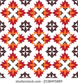 Orange, brown digital ikat pattern for creating beautiful fabric designs and other elements of the fashion industry and home interior (wrapping, silk, scarf, clothing, background, carpets, curtains) 
