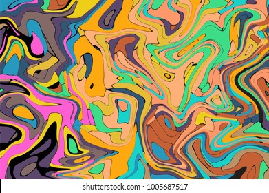 Orange brown digital marbling. Abstract marbled backdrop. Holographic abstract pattern. Natural color mesh background. Colorful marbling texture for trendy surface design. Contrast liquid color flow