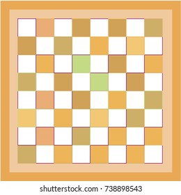 Orange, Brown, Green, Pink and White Chessboard