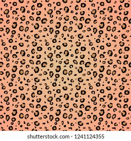 Orange brown leopard skin seamless pattern