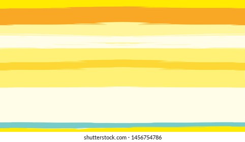 Orange, Brown Lines Seamless Summer Pattern, Vector Watercolor Sailor Stripes. Horizontal Brushstrokes Trace Vintage Grunge Textile Clothe Design. Hand Painted Ink Lines, Male or Female Clothing