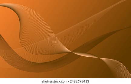 orange brown lines wave curves on smooth gradient abstract background