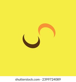 orangefarbener und brauner Mond