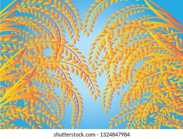 Orange brown paddy rice premium organic natural product banner logo vector design