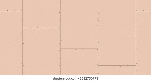 Folhas de gesso marrom alaranjado com furos de parafuso e textura de ruído como sem costura bg. Fundo de renovação da casa. Parede vazia para reboco ou pintura. Isolamento de parede. Ilustração vetorial.