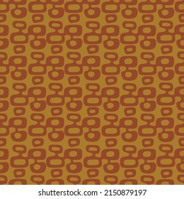 Orange brown and rust tan Mid-Century Modern "Tiki" pattern, repeatable and seamless. 