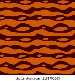 Orange and brown striped seamless pattern. 60s,70s style. For home decor, textile, wrapping paper.