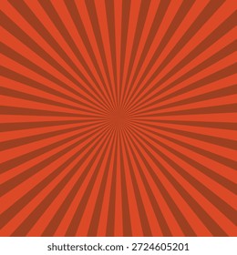orangefarbenes und braunes Sunburst-Muster Hintergrund mit radialen Streifen