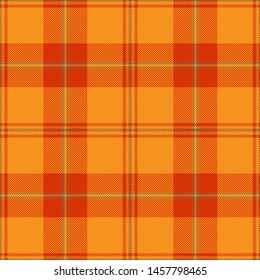 Orange and brown tartan plaid. Textile pattern / seamless background.