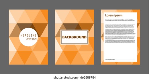 Orange and brown triangles background for Corporate Identity Template Poster Brochure Flyer design Layout vector template