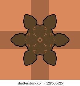 Orange, brown Vector ornate frame with sample text. Perfect as invitation or announcement. Background pattern is included as seamless. All pieces are separate. Easy to change colors and edit.