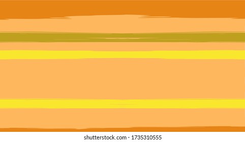 Orange, Brown Vector Watercolor Sailor Stripes Nice Seamless Summer Pattern. Horizontal Brushstrokes Trace Vintage Grunge Textile Clothe Design. Hand Painted Ink Lines, Geometric Track Prints